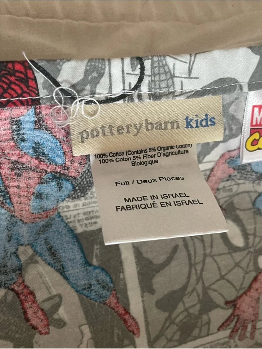 Pottery barn Spider-Man Comic Panel full bed sheet